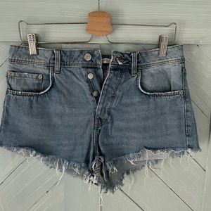 Zara distressed denim shorts with pocket square
